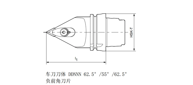 HSK-T 회전 도구 DDNNN 62.5 °/55 °/62.5 ° 의 사양