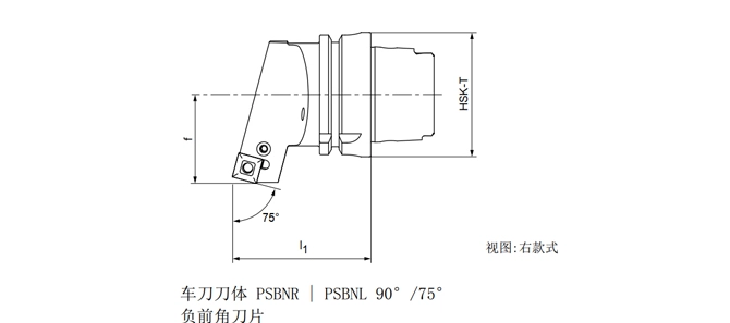 HSK-T 회전 도구 PSBNR | PSBNL 90 °/75 °