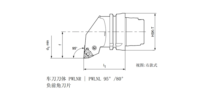 HSK-T 회전 도구 PWLNR | PWLNL 95 °/80 °