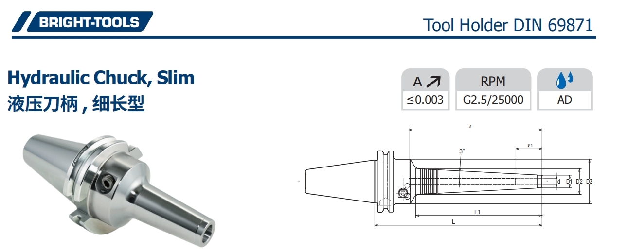SK 유압 척, 슬림의 사양