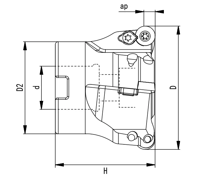 SPECIFICATION OF FACE MILLING CUTTER, ROUND INSERTS RP..1003/RD..1003 - 翻译中...