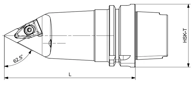 HSK-T 선삭 공구 DDNNN 62.5°/55°/62.5° 사양