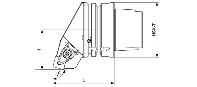 HSK-T 선삭 공구 DSBNR | DSBNL 90°/75° 사양