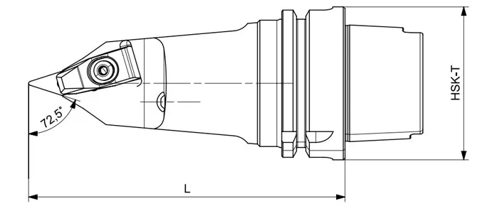 HSK-T 선삭 공구 DVVNN 72.5°/35°/72.5° 사양